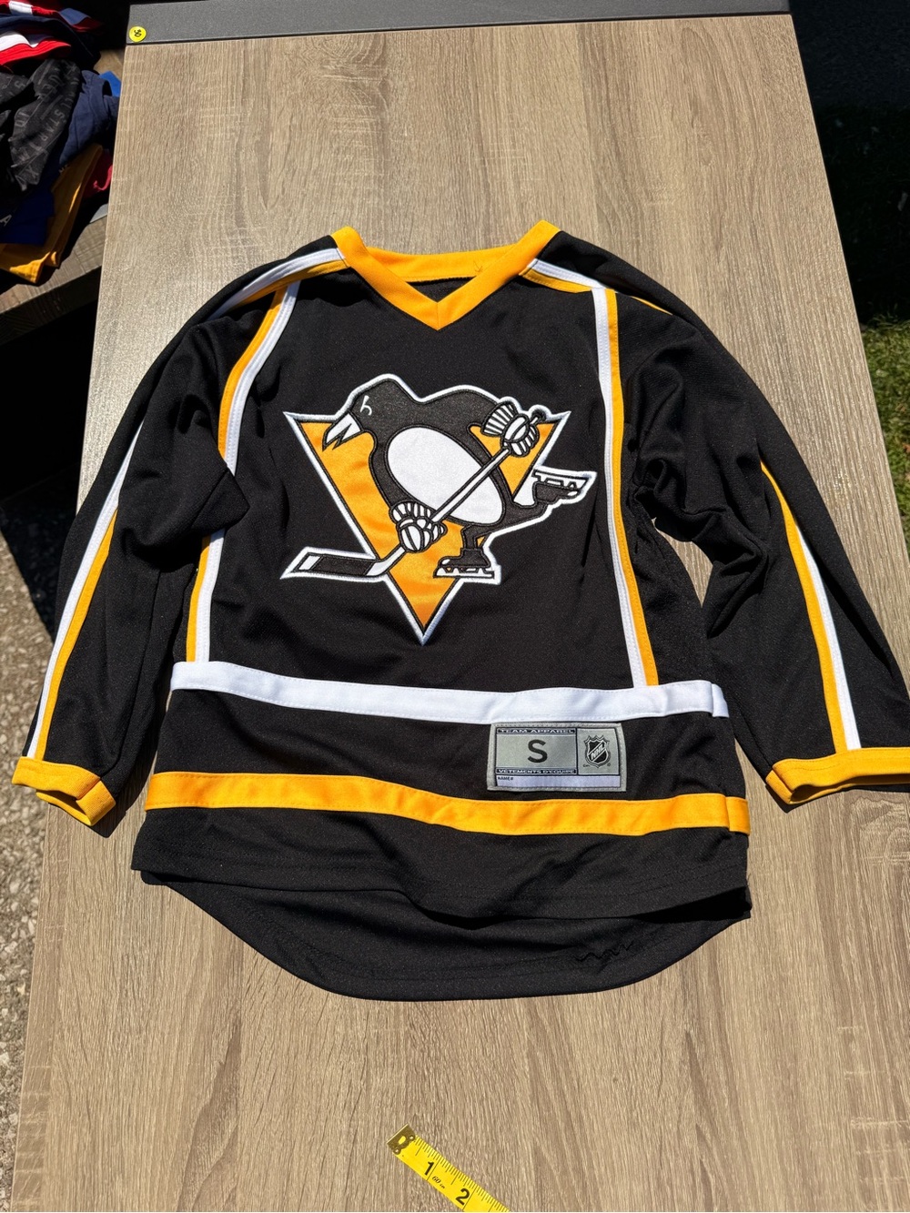 NHL Kids Black, Gold & White Pittsburgh Penguins Hockey Jersey
